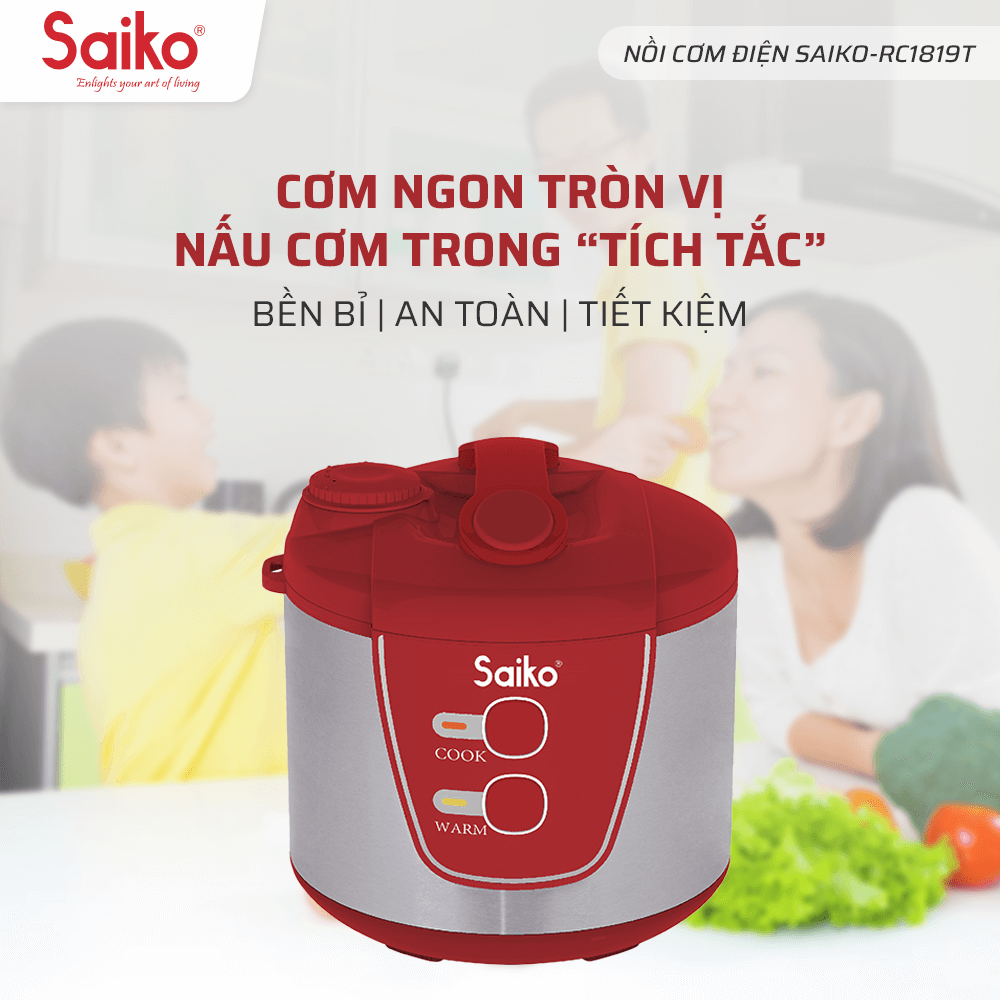 Nồi cơm điện cơ 1.8L Saiko RC-1819