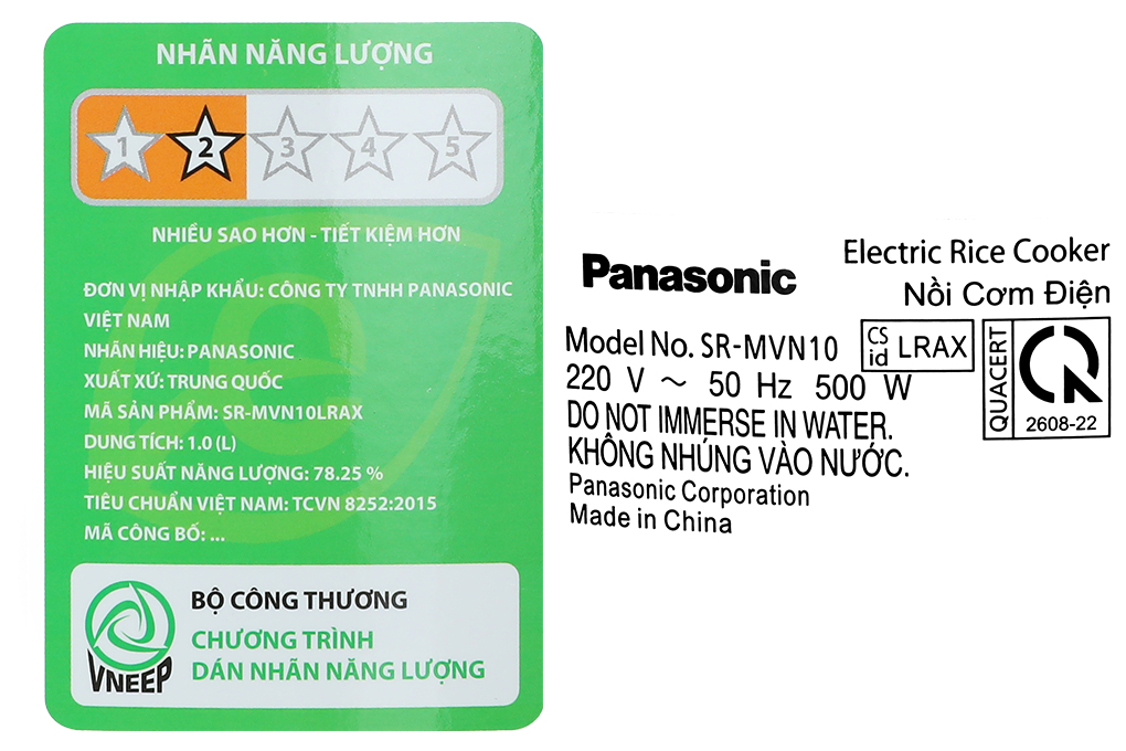 Nồi cơm điện cơ 1L Panasonic SR-MVN10LRAX