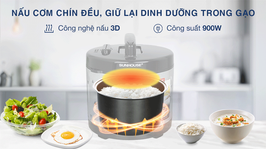 Nồi cơm điện cơ 3L Sunhouse SHD8305