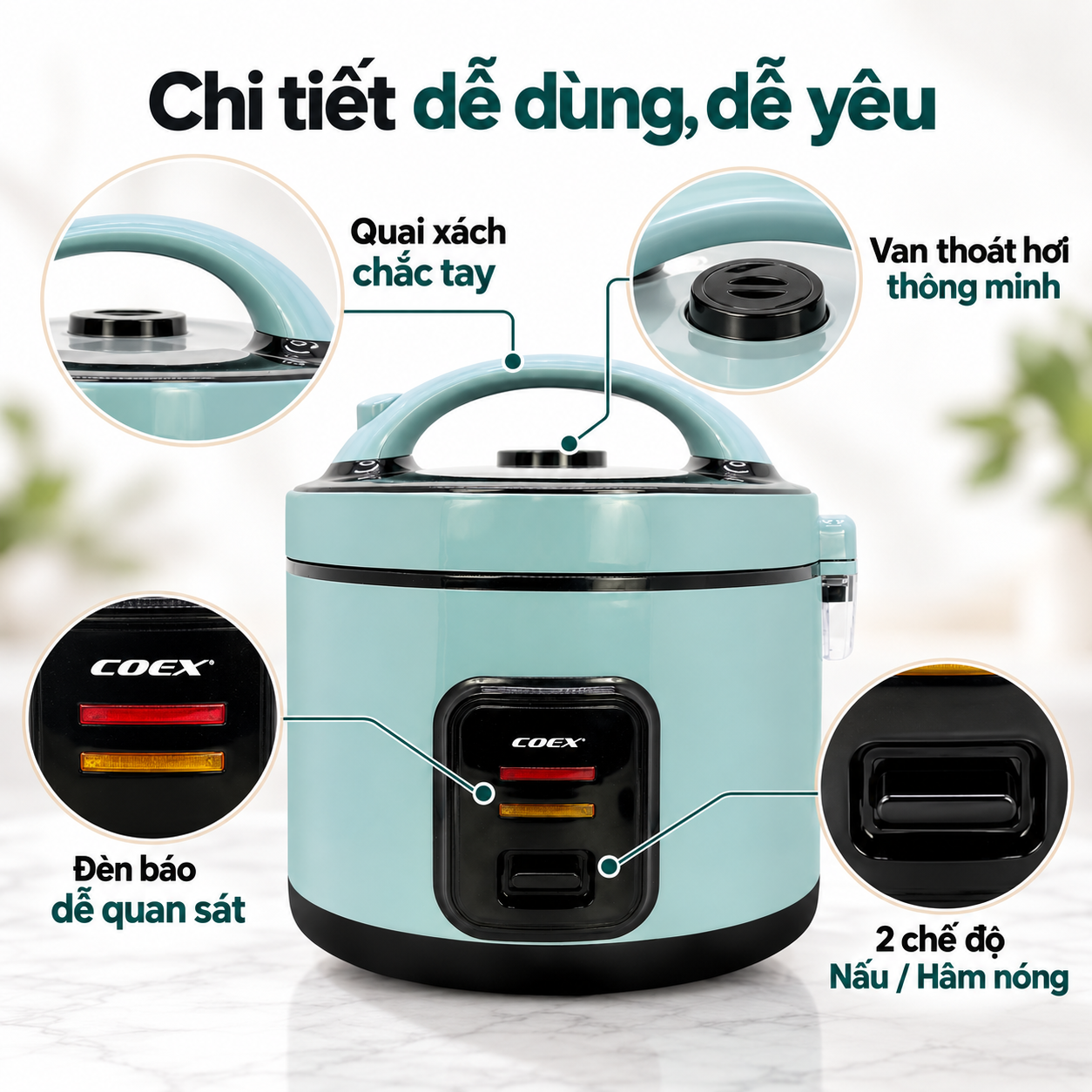 Nồi cơm điện cơ COEX 1.8 lít CR-3417