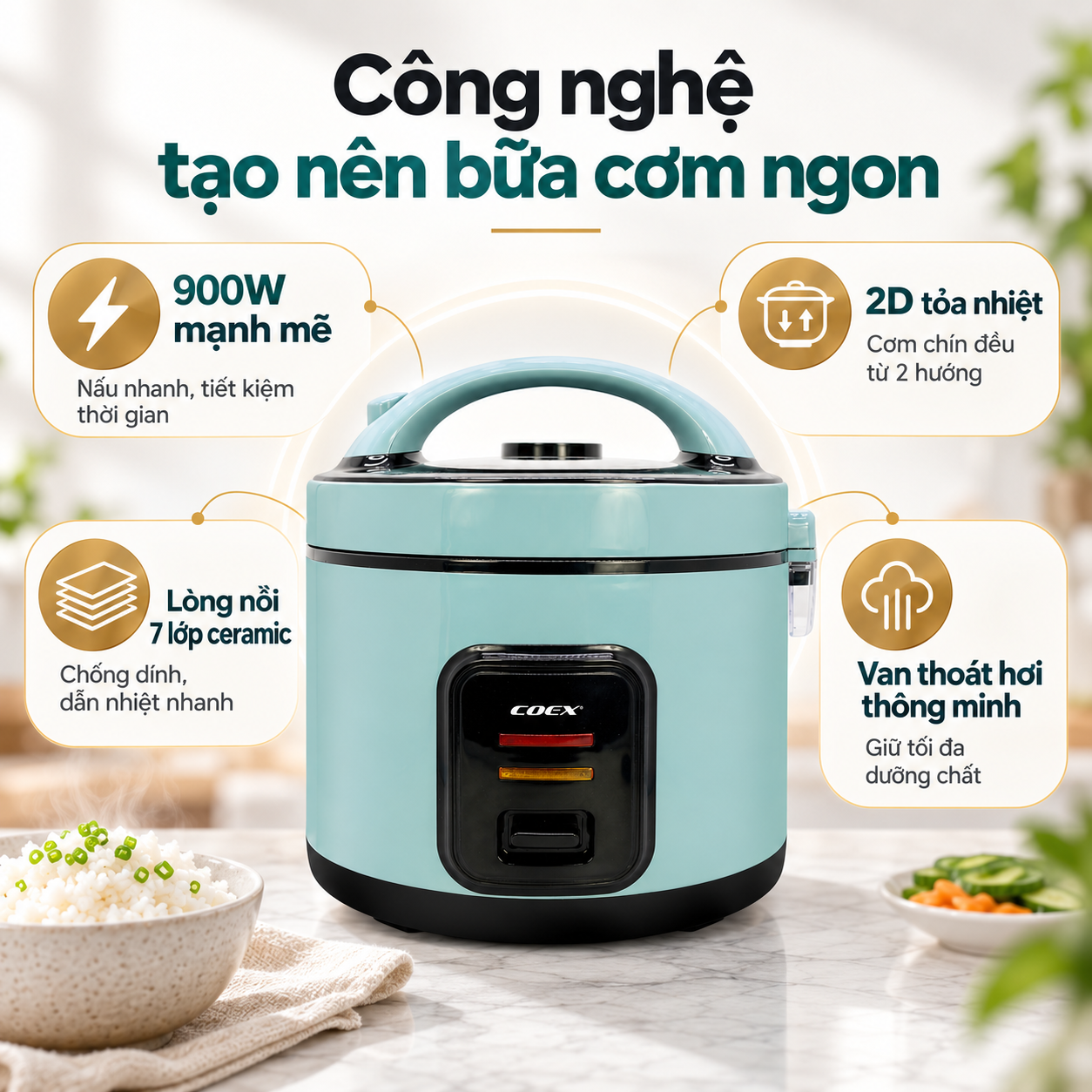 Nồi cơm điện cơ COEX 1.8 lít CR-3417