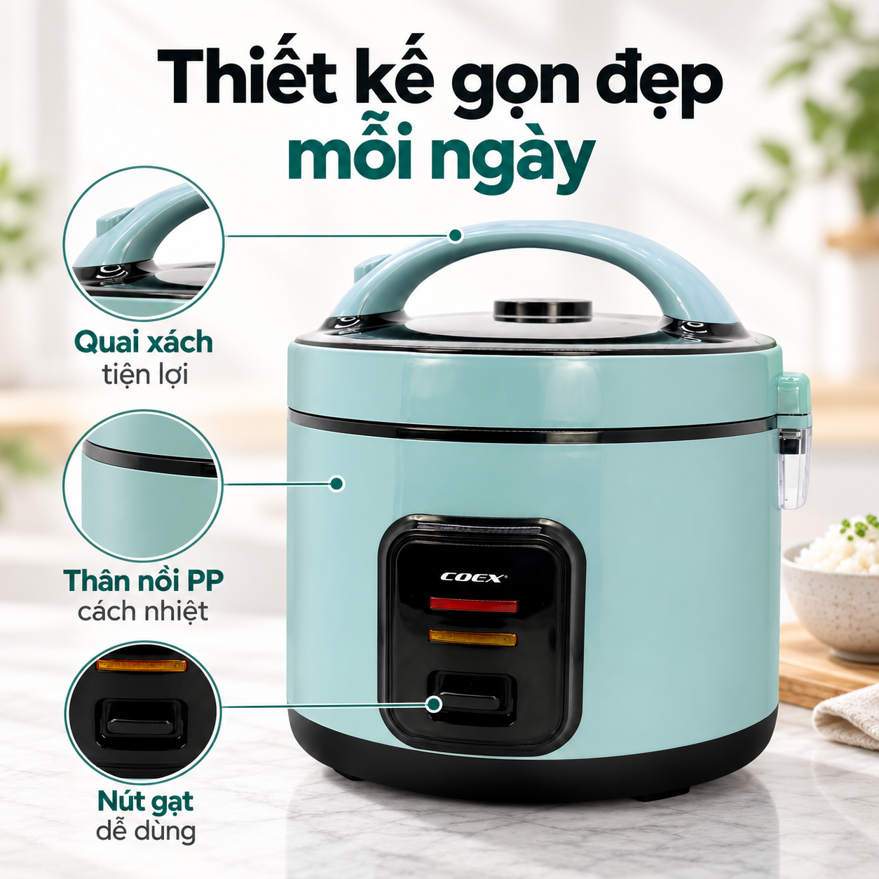 Nồi cơm điện cơ COEX 1.8 lít CR-3417