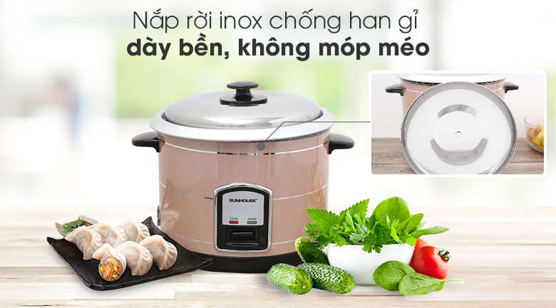 Nồi cơm điện cơ nắp rời 1,2L Sunhouse SHD8105