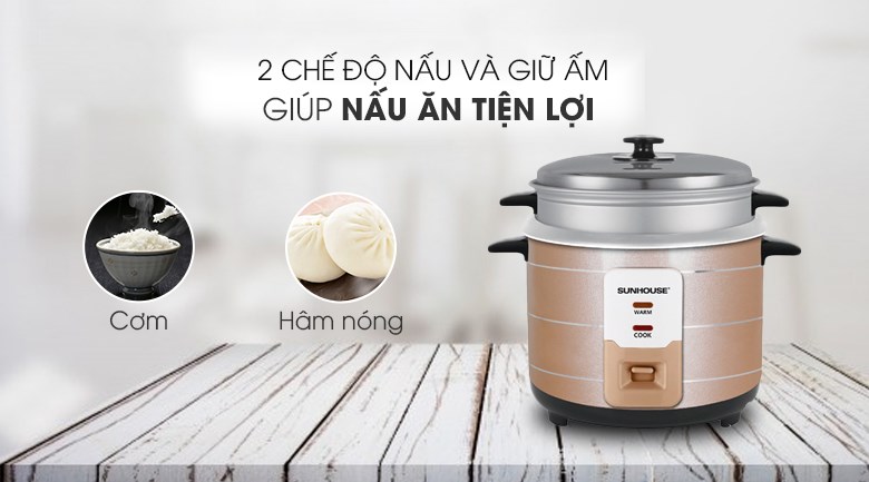 Nồi cơm điện cơ nắp rời 1,8L Sunhouse SHD8125