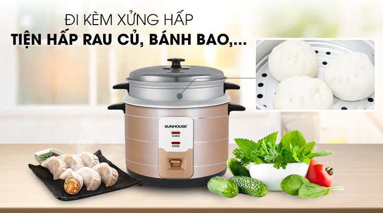 Nồi cơm điện cơ nắp rời 1,8L Sunhouse SHD8125