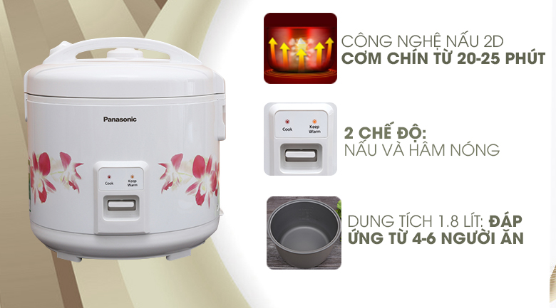 Nồi cơm điện Panasonic 1.8L SR-MEV18HRA/MVN187HRA