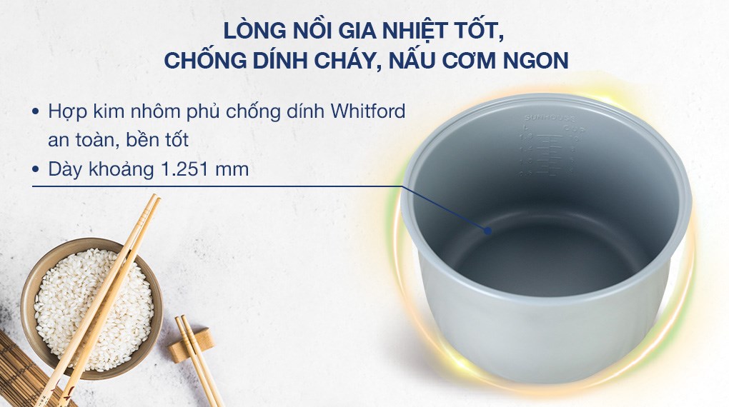 Nồi cơm điện Sunhouse 1,8L SHD8616