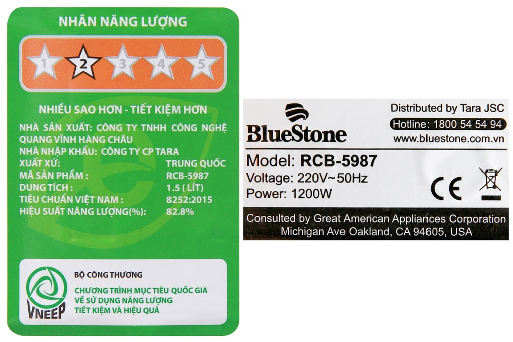 Nồi cơm điện tử 1,5L Bluestone RCB-5987