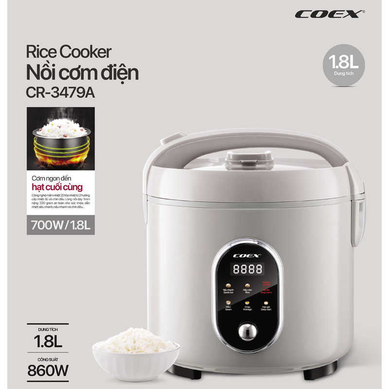 Nồi cơm điện tử 1.8 lít Coex CR-3479A