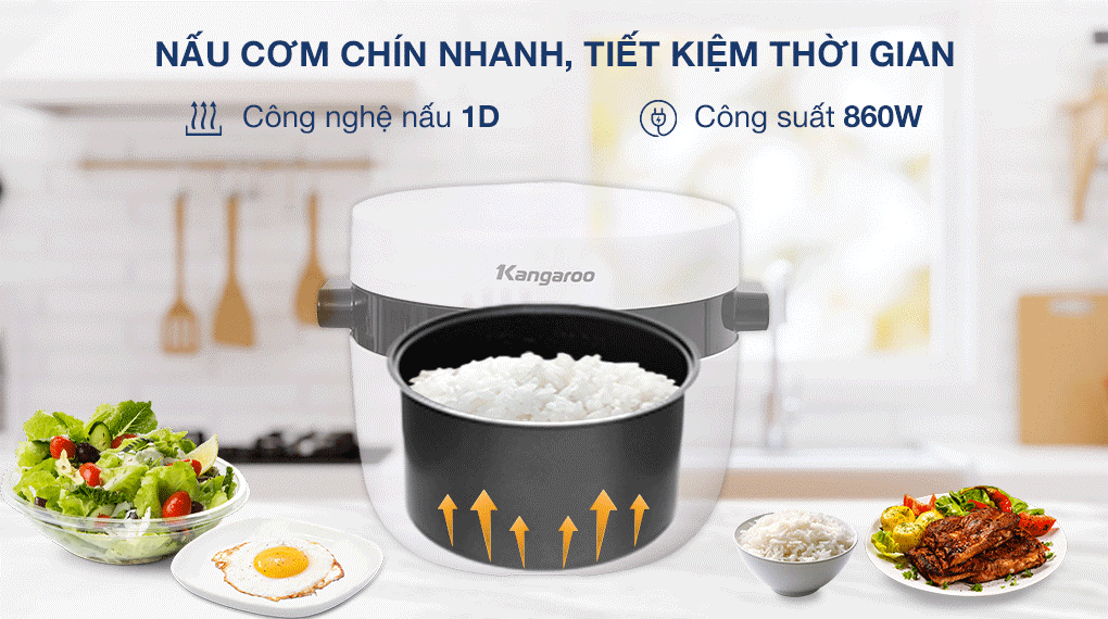 Nồi cơm điện tử 1,8L Kangaroo KG18DR9