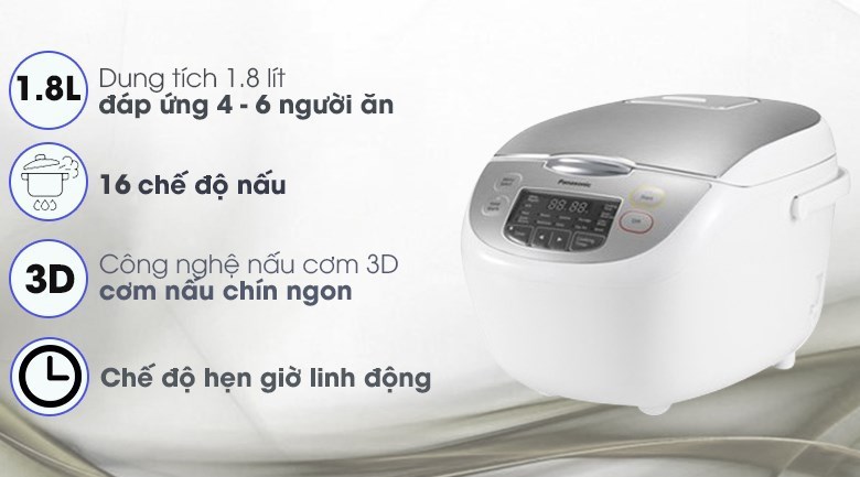 Nồi cơm điện tử 1,8L Panasonic SR-CX188SRA/M