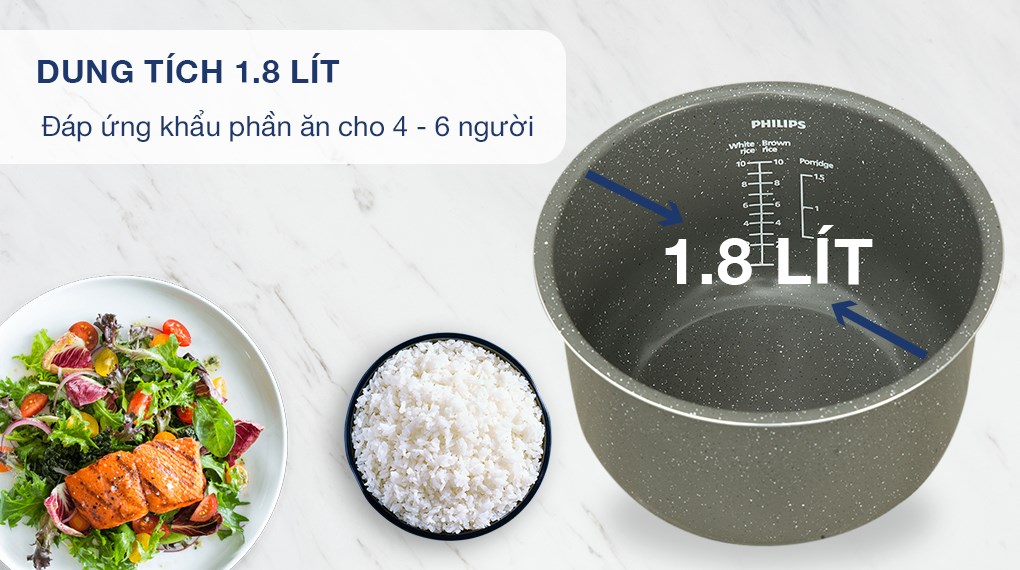 Nồi cơm điện tử 1,8L Philips HD4515/55