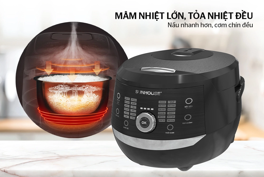 Nồi cơm điện tử 1.8L Sunhouse SHD8911