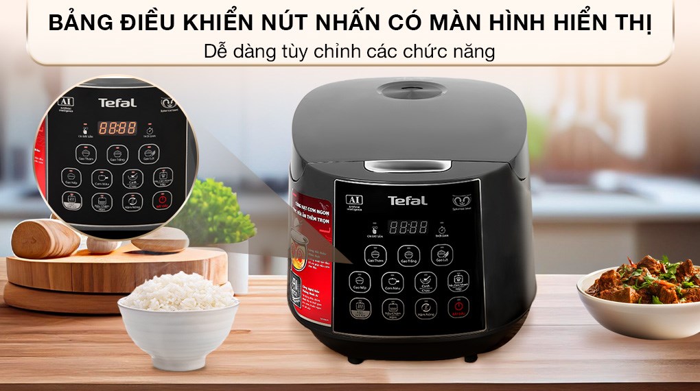 Nồi cơm điện tử 1,8L Tefal Easy Rice Plus RK736B68