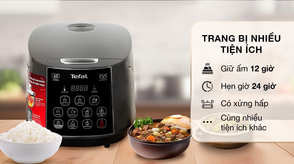 Nồi cơm điện tử 1,8L Tefal Easy Rice Plus RK736B68