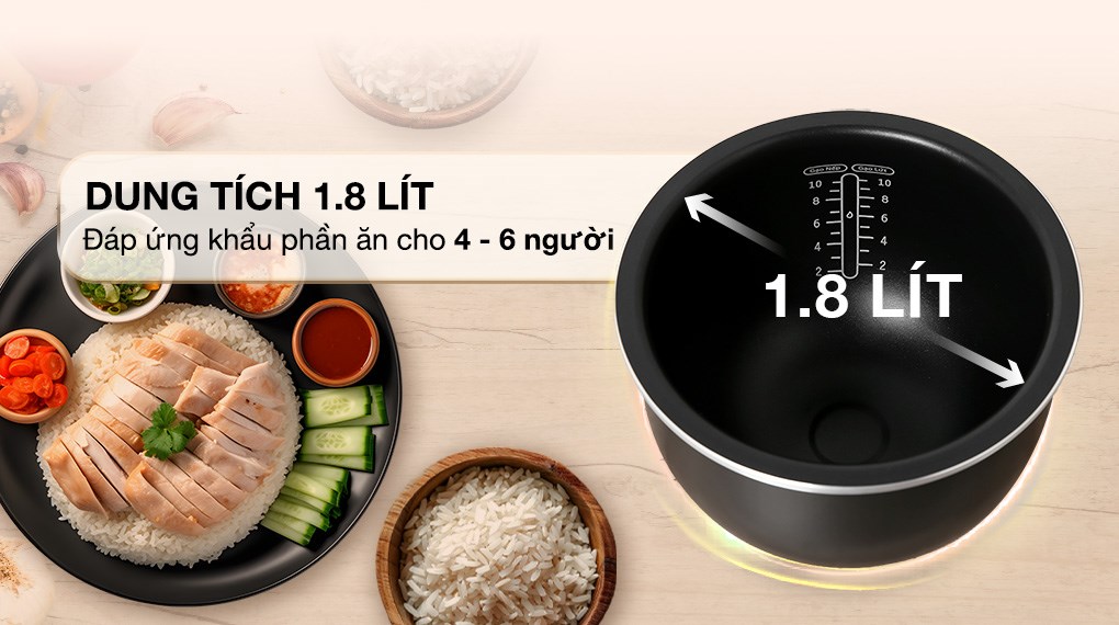 Nồi cơm điện tử 1,8L Tefal Easy Rice Plus RK736B68