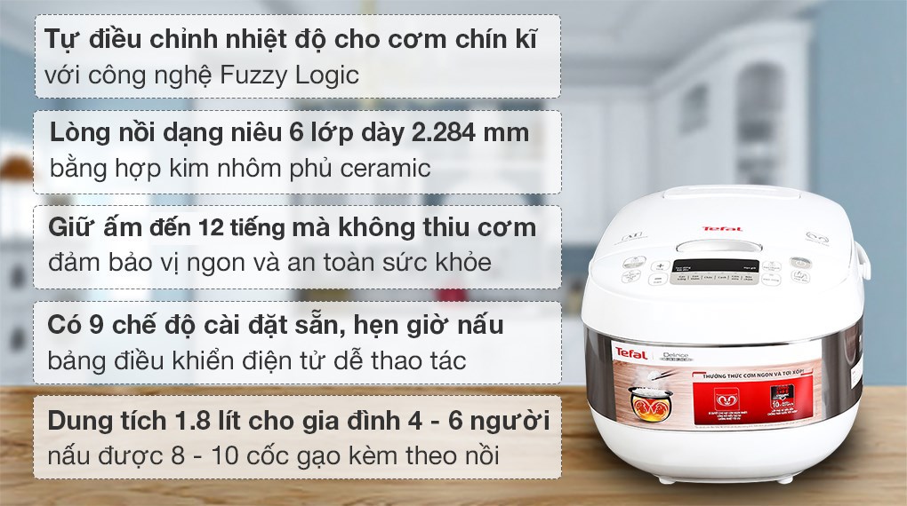 Nồi cơm điện tử 1.8L Tefal RK752168