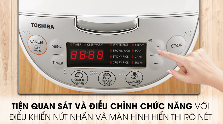 Nồi cơm điện tử 1,8L Toshiba RC-18DH1NV \18DH2PV(W)