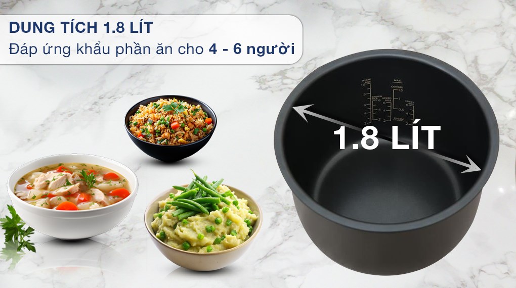 Nồi cơm điện tử 1,8L Toshiba RC-18DR4TVN(H)