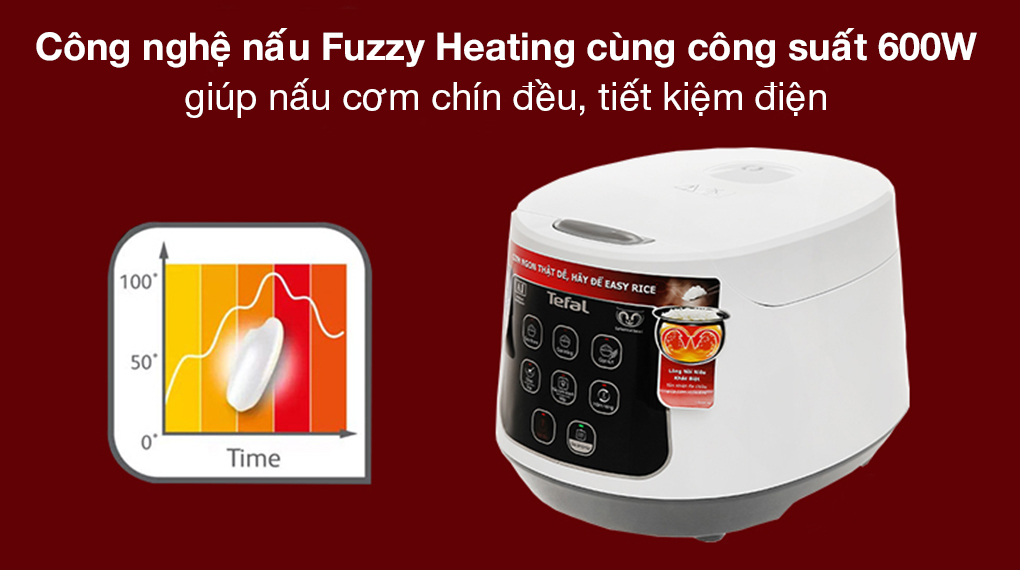 Nồi cơm điện tử 1L Tefal Easy Rice Compact RK730168