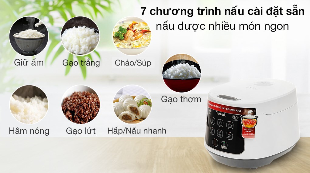 Nồi cơm điện tử 1L Tefal Easy Rice Compact RK730168