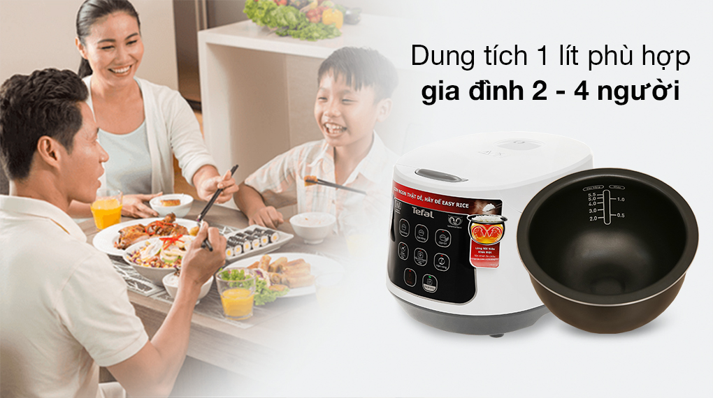 Nồi cơm điện tử 1L Tefal Easy Rice Compact RK730168