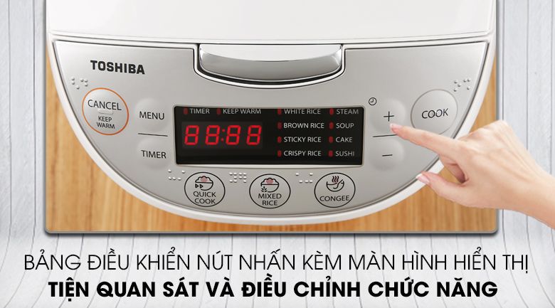 Nồi cơm điện tử 1L Toshiba RC-10DH1NV \10DH2PV(W)