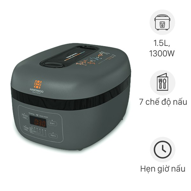Nồi cơm điện tử cao tần 1,5L Hawonkoo RCH-152-IH-GR