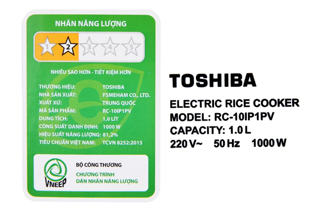 Nồi cơm điện tử cao tần 1L Toshiba RC-10IP1PV