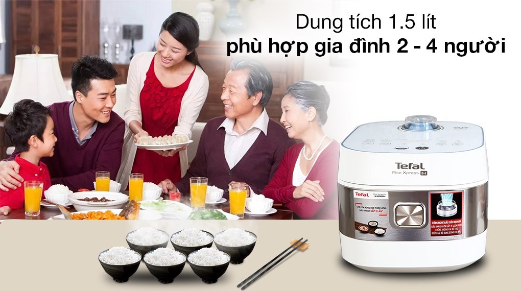 Nồi cơm điện tử cao tần lòng niêu 1.5L Tefal RK762168