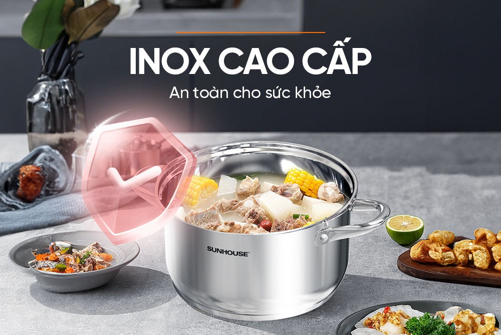 Nồi Inox 3 đáy Sunhouse SHG301-28
