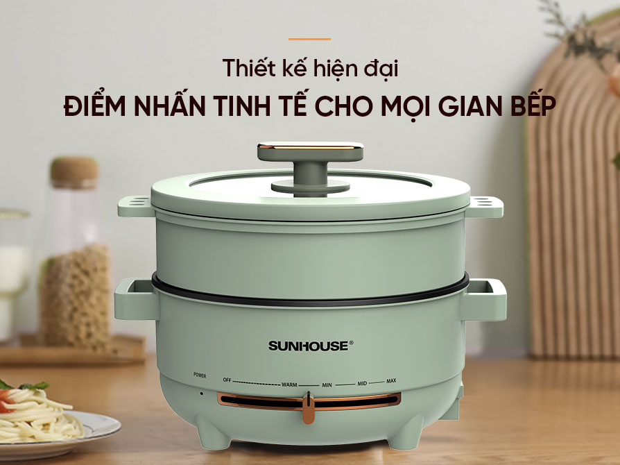 Nồi lẩu hấp điện đa năng 4L Sunhouse SHD4540