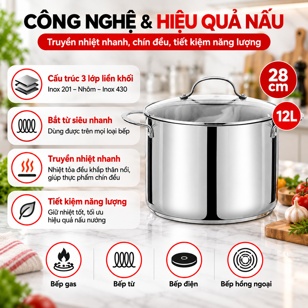 Nồi luộc gà Inox 201 liền khối ROLER RSP-2111SN3.28