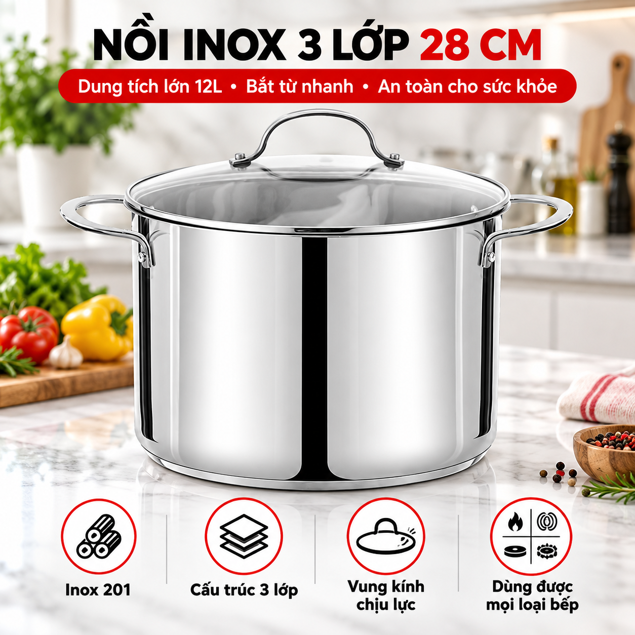 Nồi luộc gà Inox 201 liền khối ROLER RSP-2111SN3.28