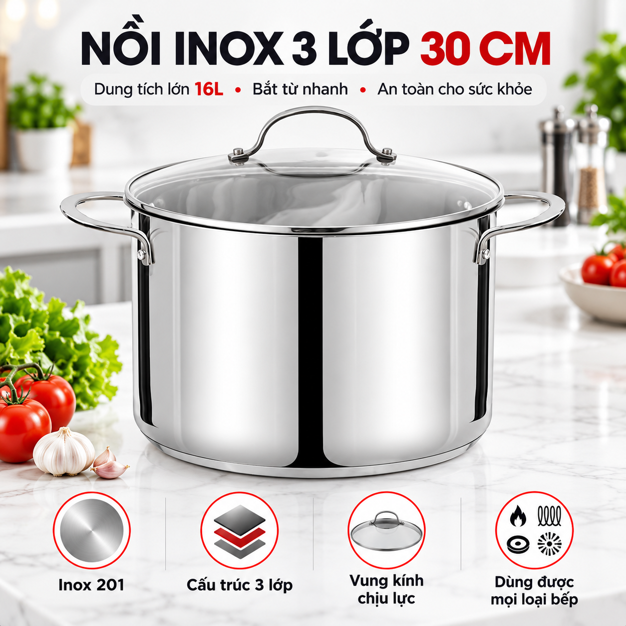 Nồi luộc gà Inox 201 liền khối ROLER RSP-2111SN3.30