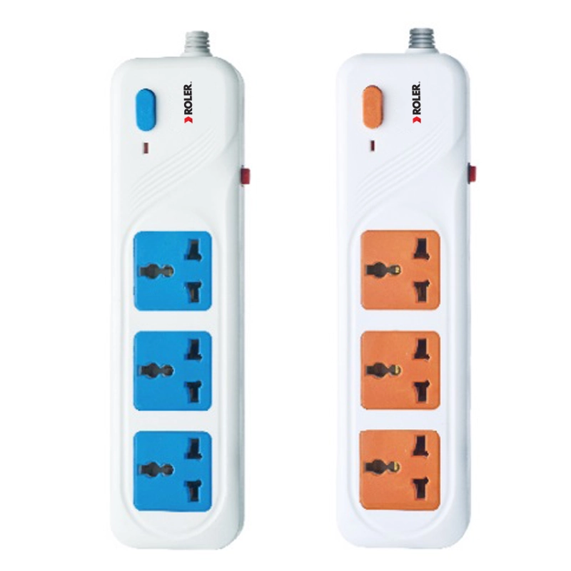 Ổ cắm điện 3 lỗ cắm Roler RES-1004.3 (Mầu xanh/trắng)