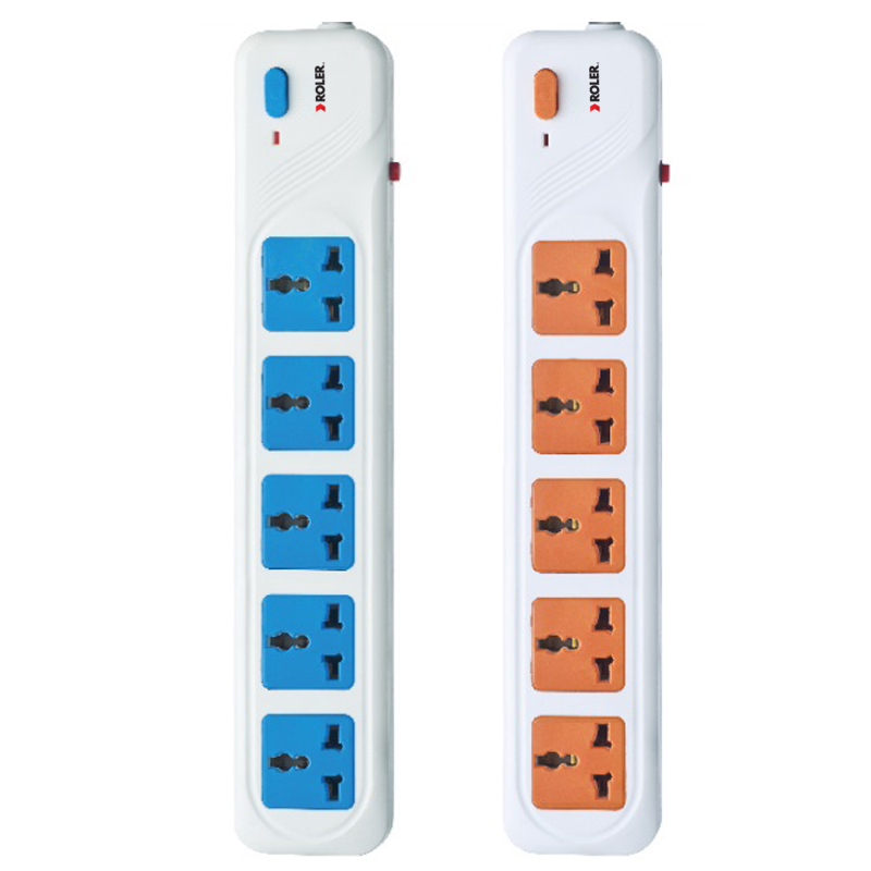 Ổ cắm điện 5 lỗ cắm Roler RES-1005.5 (Mầu xanh/trắng)