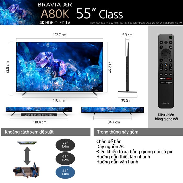 OLED Tivi 4K Sony 55 inch 55A80K Google TV