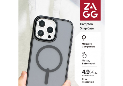 Ốp lưng iPhone 16 - ZAGG ESNTL Hampton Snap - Black - 702315557