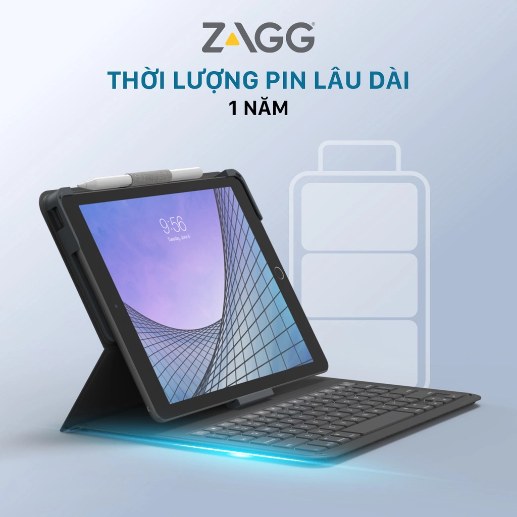Ốp lưng kèm bàn phím ZAGG Messenger Folio 2 - Apple iPad 10.2/10.5 - 103007169