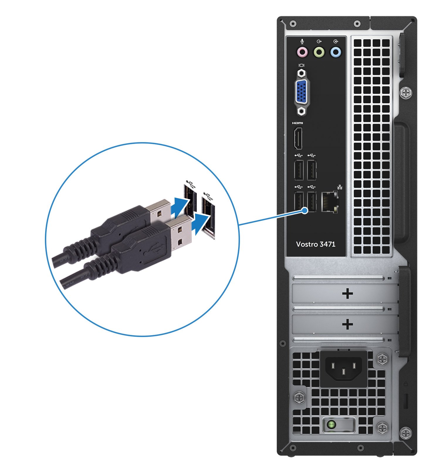 PC Dell Vos 3471(70205610)i5-9400/4GB/1TB/DVDRW/Win10/K+M/Wifi ac,1YW