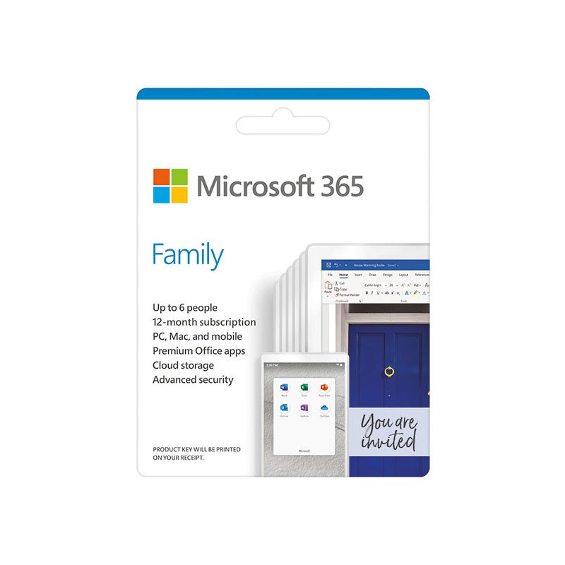 Phần mềm Microsoft 365 Family 32bit/x64 All Languages 1YR (6GQ-00083) - Key điện tử - (01 năm; 06 tài khoản; 30 thiết bị)