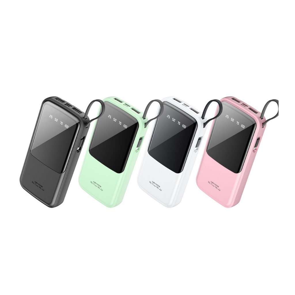 Pin dự phòng kèm dây sạc micro + lightning + Type-c WK WP-275 Gonen Digital Display 10.000mAh