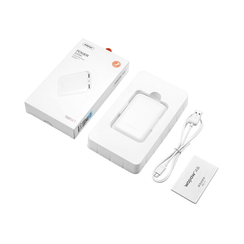 Pin dự phòng Wopow Mi1 10.000mAh (5V-1A/2.1A) - Bảo hành 30 ngày