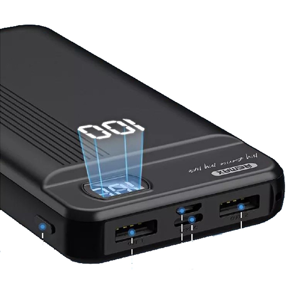 Pin dự phòng Remax Fizi Series 2USB 20.000mAh RPP-106 (Black/ White)