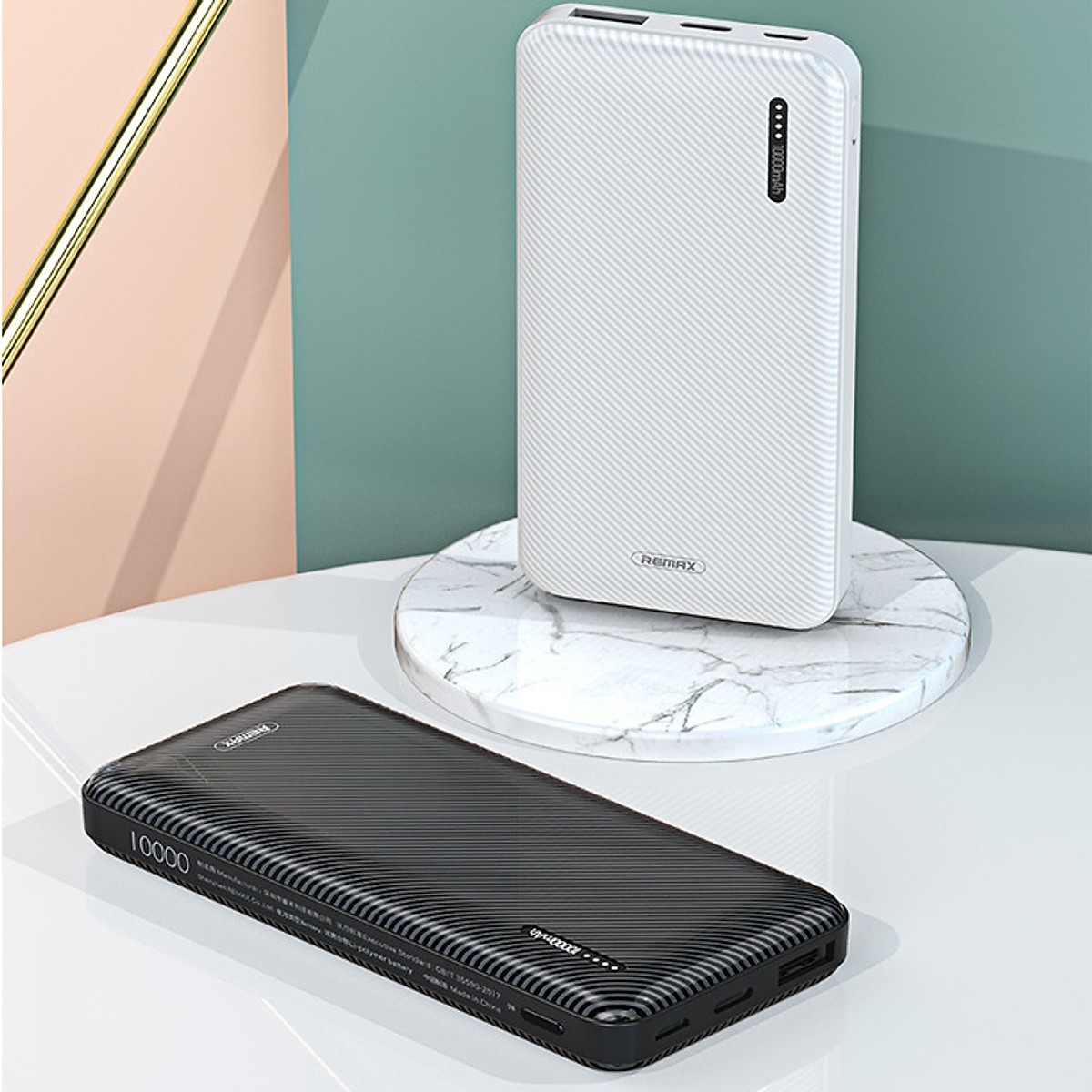 Pin dự phòng Remax Janshon Series 10000mAh RPP-153 (Black/ White)