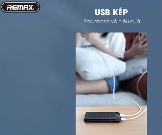 Pin dự phòng Remax Leader Series 2USB 10000mAh RPP-139 (Black/ White) - Bảo hành 30 ngày