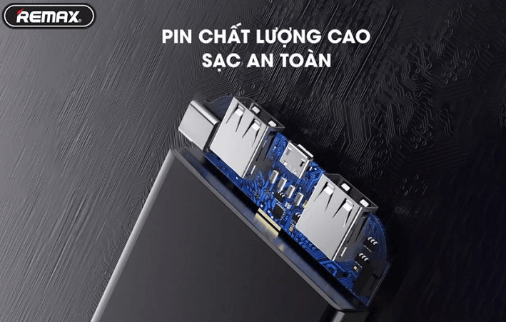 Pin dự phòng Remax Leader Series 2USB 10000mAh RPP-139 (Black/ White) - Bảo hành 30 ngày