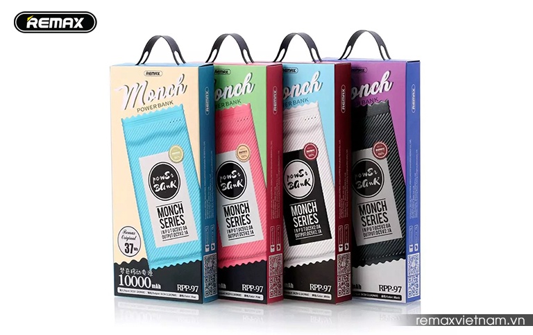 Pin dự phòng Remax Monch Series 2USB 10000mAh RPP-97 (Blue/ Pink)