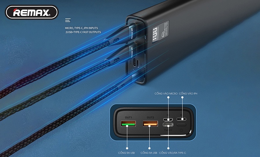 Pin dự phòng sạc nhanh PD WK WP-123 Elephant 20000mAh PD+QC3.0 22.5W